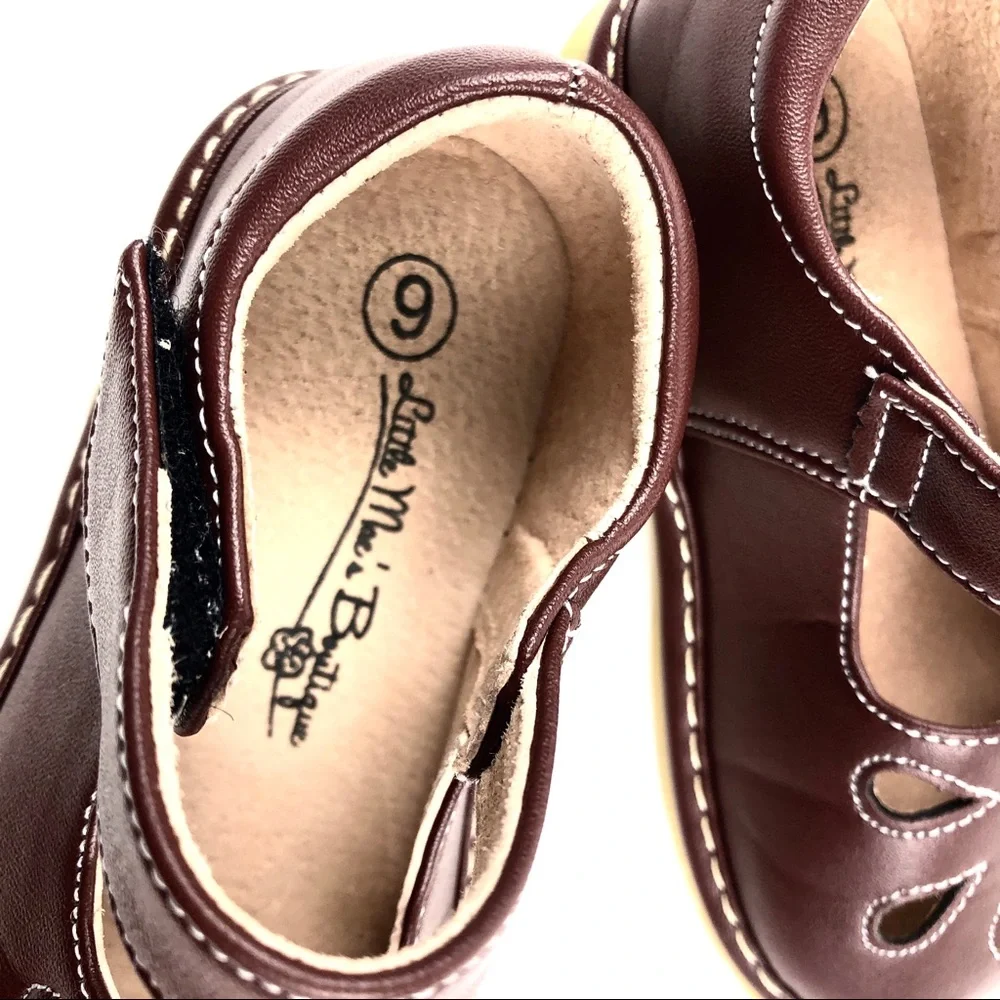 Little Macs Boutique Brown Leather Mary Janes Sz.9